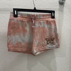 Inspired Hearts Pink and Gray Tie-Dye Shorts